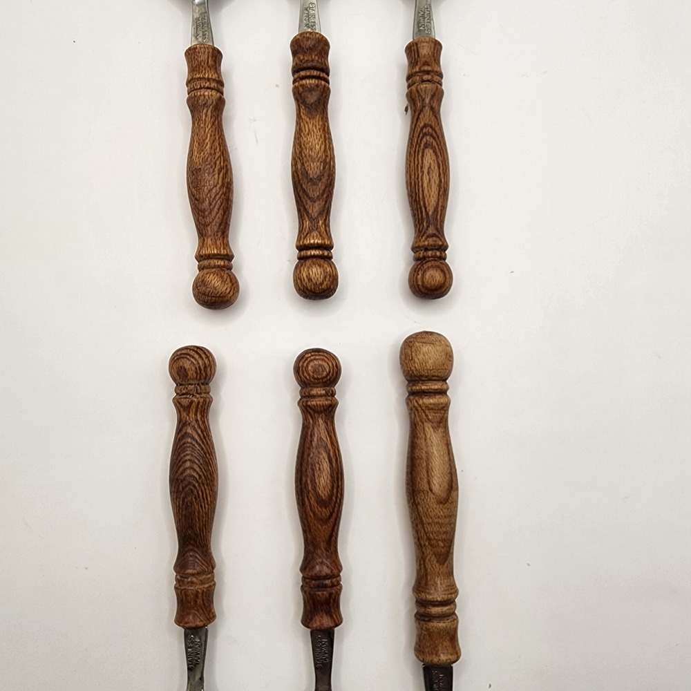 Vintage Old Homestead Stainless Steel Wood Handle Spoons Set of 6 - Picture 4 of 6